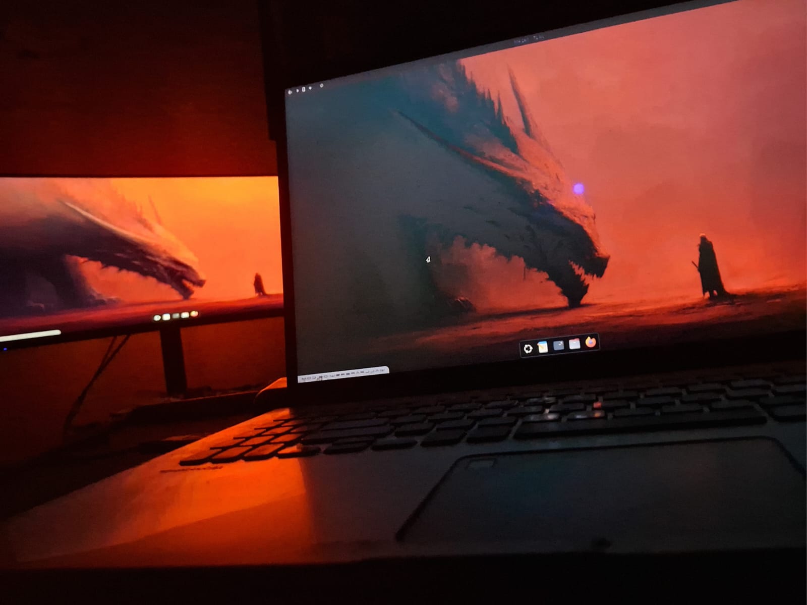 The home setup — monitor and laptop